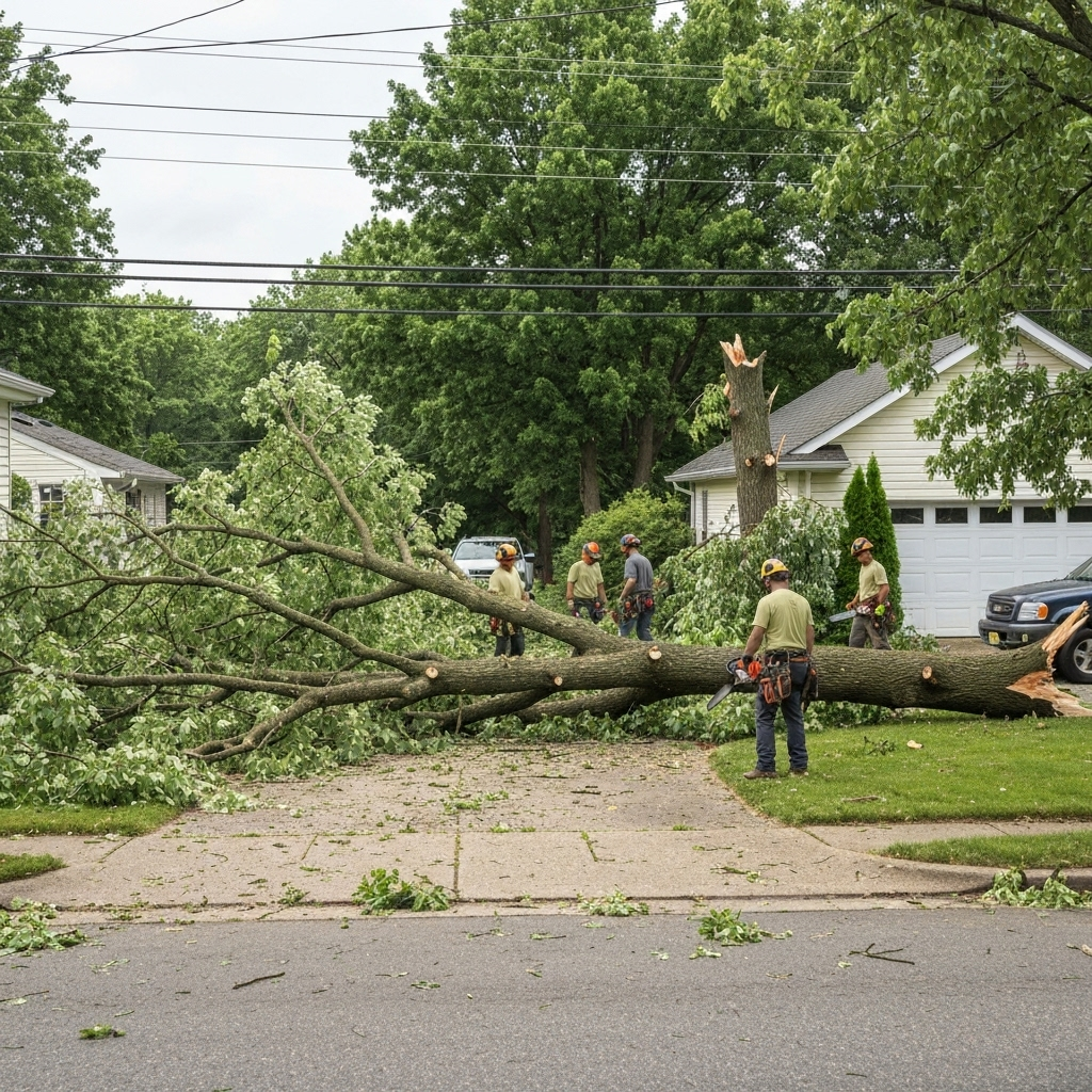 Emergency storm damage cleanup